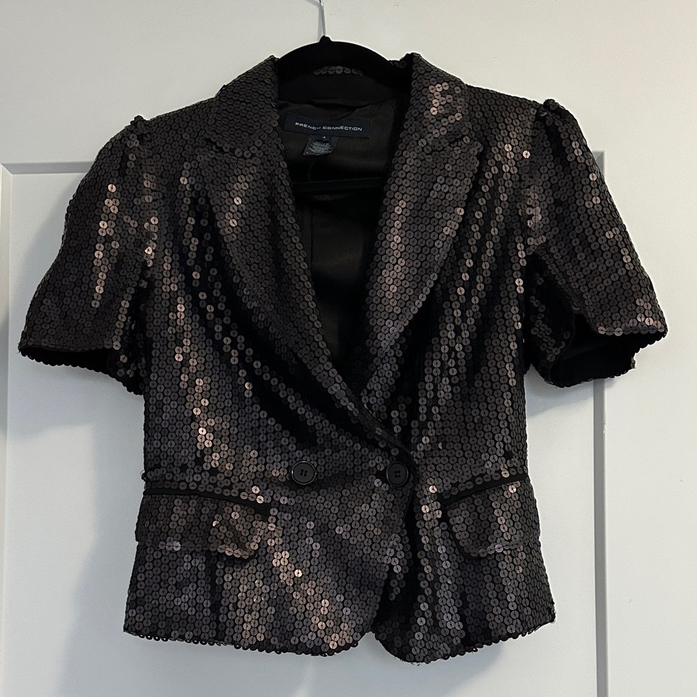 French Connection Black Sequin Blazer